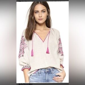 Ulla Johnson- NWT Ada Tassel flax blouse